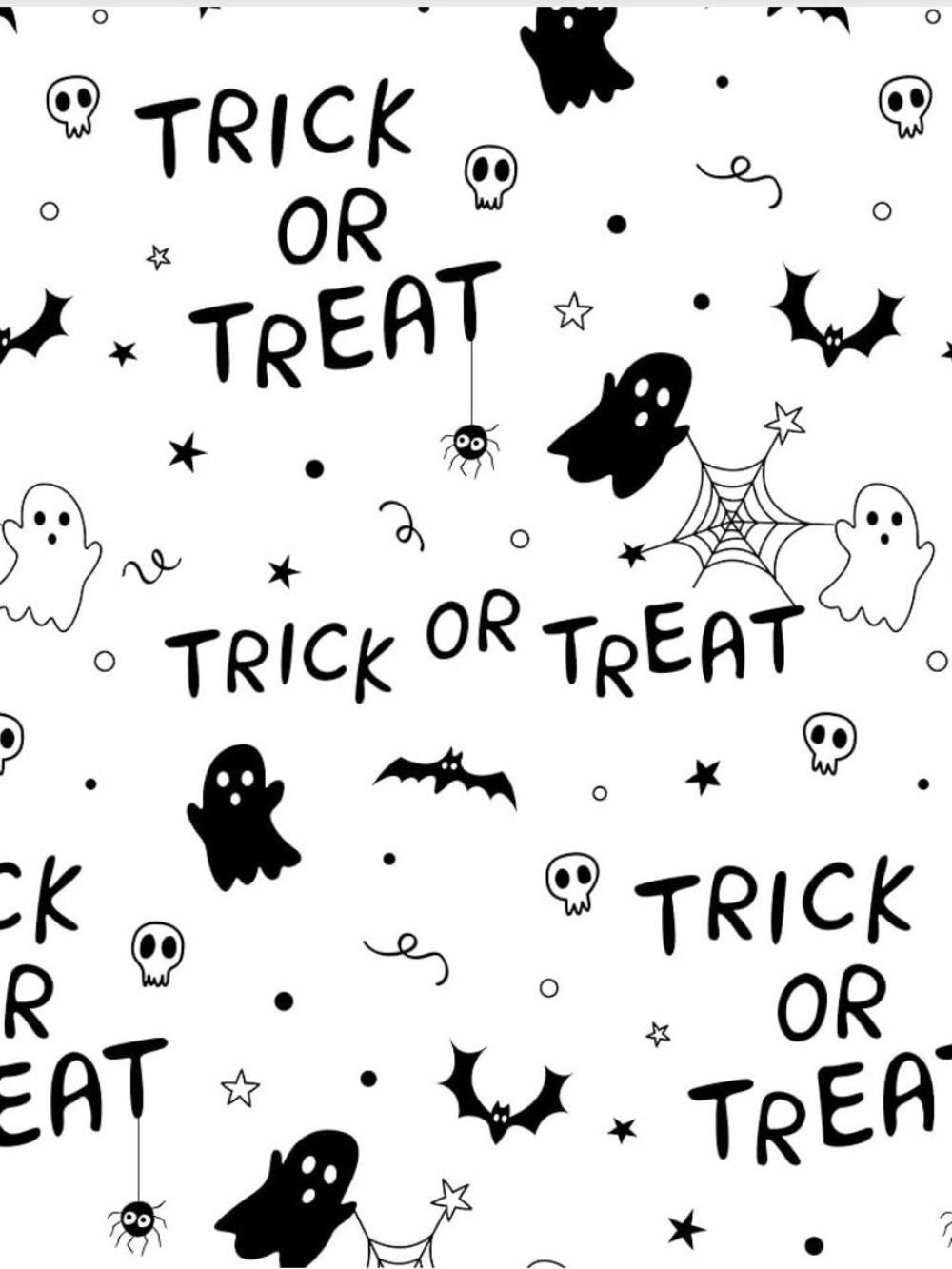 Halloween 'Trick or Treat' Black & White Graphic Tissue Paper 30 sheets